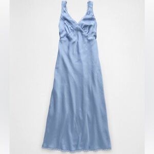 American Eagle blue midi slip dress